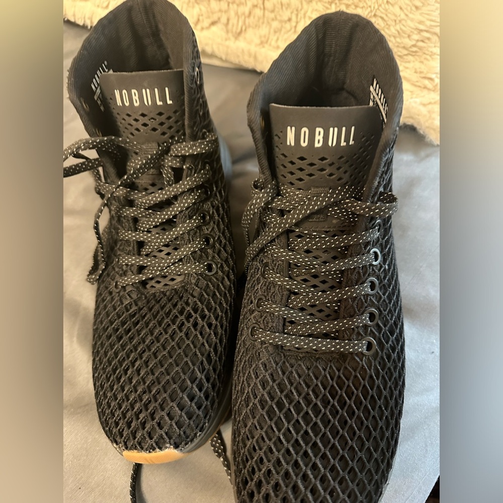 NoBull black high top mesh runners women’s 9